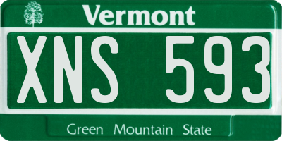 VT license plate XNS593