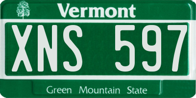 VT license plate XNS597