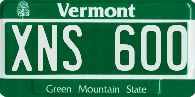 VT license plate XNS600