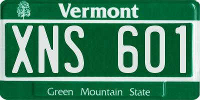 VT license plate XNS601