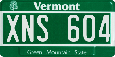 VT license plate XNS604