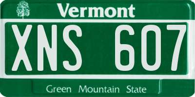 VT license plate XNS607