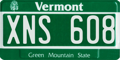 VT license plate XNS608