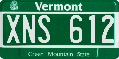 VT license plate XNS612
