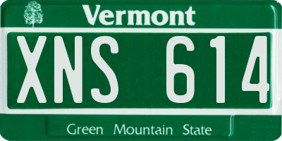 VT license plate XNS614