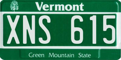 VT license plate XNS615
