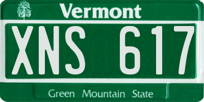 VT license plate XNS617