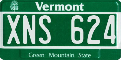 VT license plate XNS624