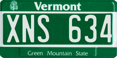 VT license plate XNS634