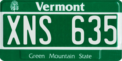 VT license plate XNS635