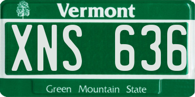 VT license plate XNS636