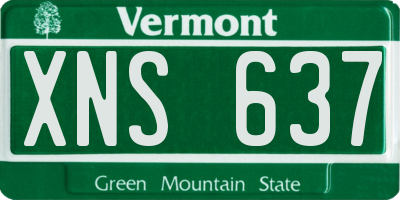 VT license plate XNS637