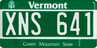 VT license plate XNS641