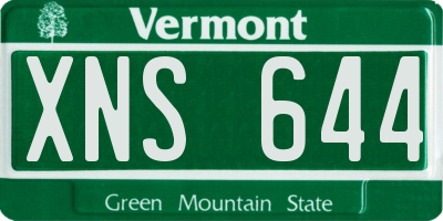 VT license plate XNS644