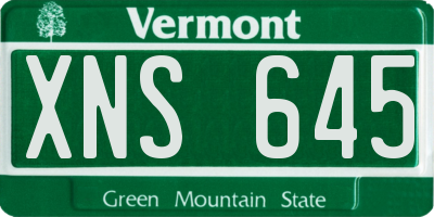 VT license plate XNS645