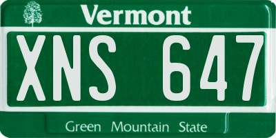 VT license plate XNS647