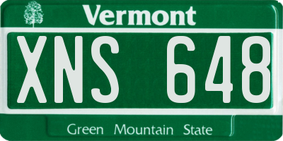 VT license plate XNS648