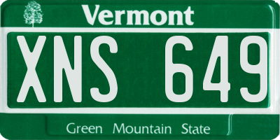 VT license plate XNS649