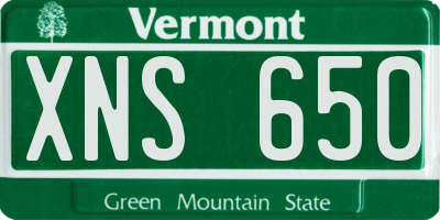 VT license plate XNS650