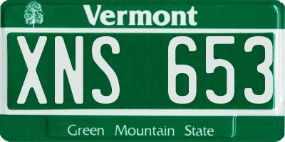 VT license plate XNS653