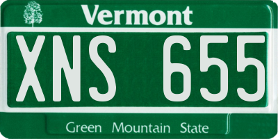 VT license plate XNS655