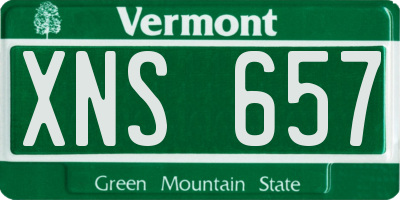 VT license plate XNS657