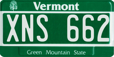 VT license plate XNS662