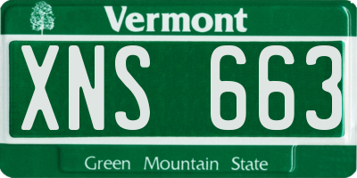 VT license plate XNS663