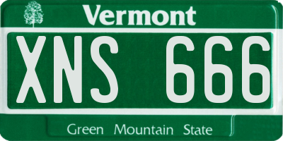 VT license plate XNS666