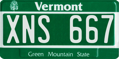 VT license plate XNS667