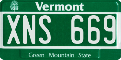 VT license plate XNS669