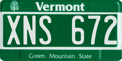 VT license plate XNS672