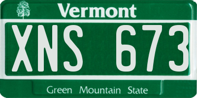 VT license plate XNS673