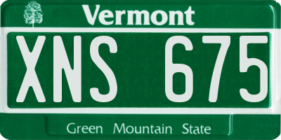 VT license plate XNS675