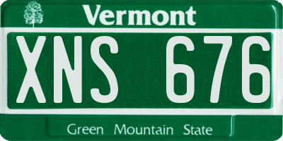 VT license plate XNS676