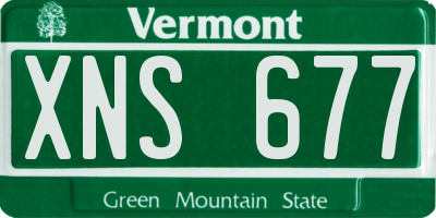 VT license plate XNS677
