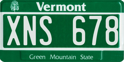 VT license plate XNS678