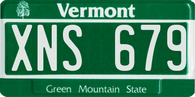 VT license plate XNS679