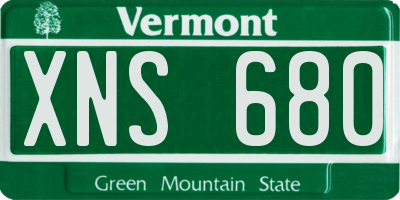 VT license plate XNS680