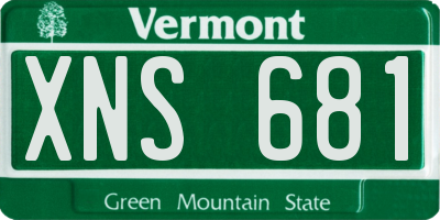 VT license plate XNS681