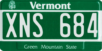 VT license plate XNS684