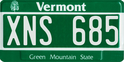 VT license plate XNS685