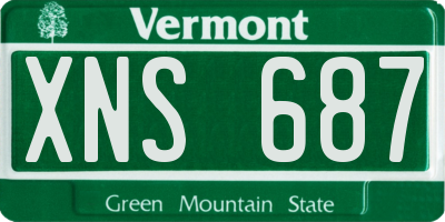 VT license plate XNS687