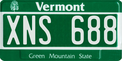 VT license plate XNS688