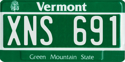 VT license plate XNS691