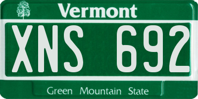 VT license plate XNS692