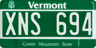 VT license plate XNS694