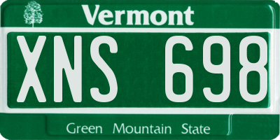 VT license plate XNS698