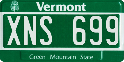 VT license plate XNS699