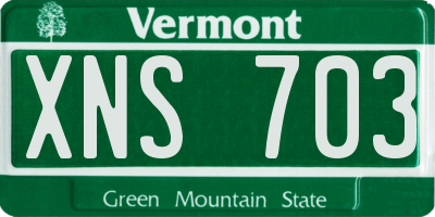 VT license plate XNS703
